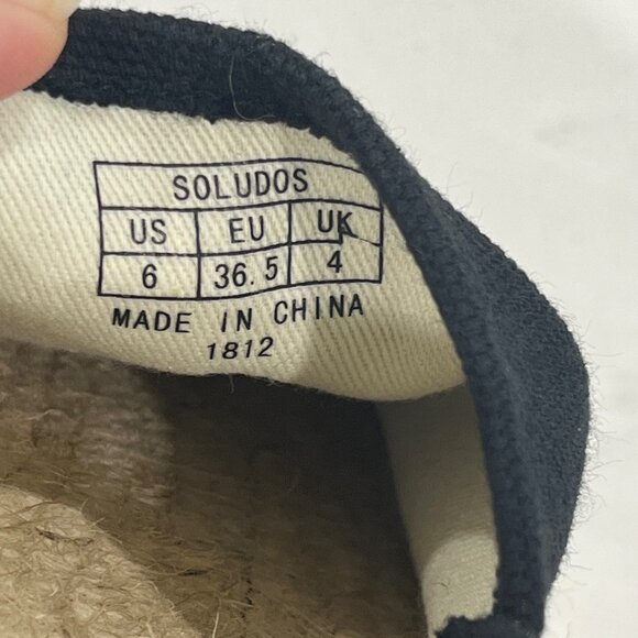 Soludos The Dali Original Espadrille 6/6.5 Size Black - Picture 10 of 10